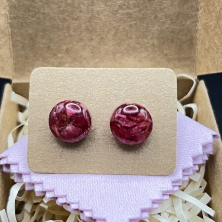 Dark pink dianthus petals earrings