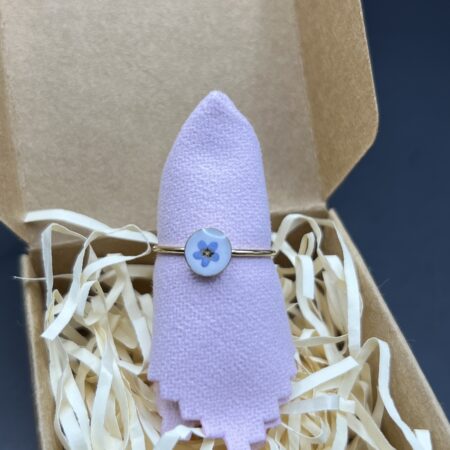 Forget me not flower round gold filled ring size N