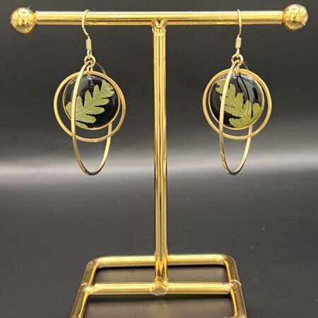 Fern planets gold filled earrings