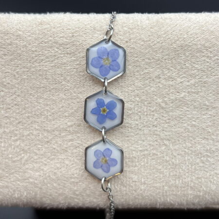 Forget me not hexagon bracelet