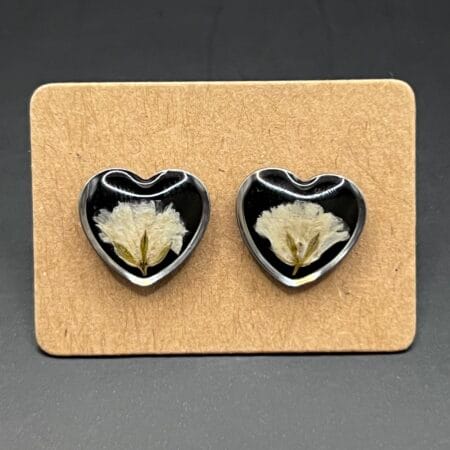 Gypsophila silver stud earrings