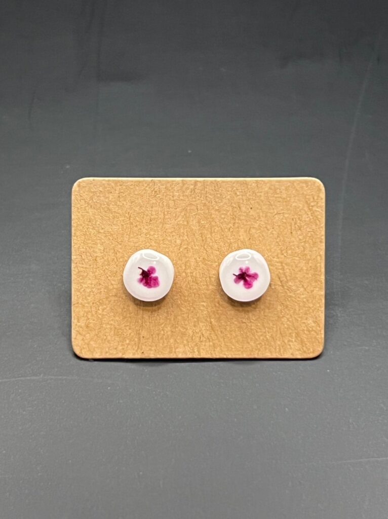Pink Queen Anne's Lace studs