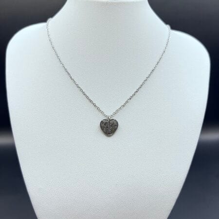 Little heart poppy seeds silver necklace