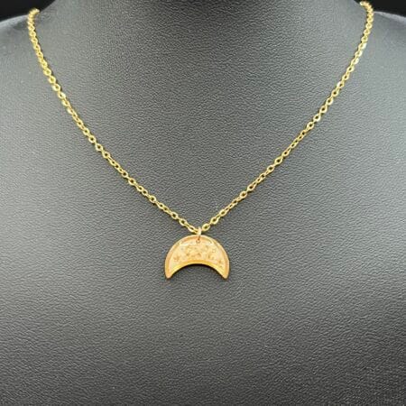 Queen Anne's Lace moon gold necklace