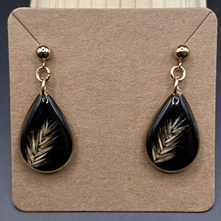 Grass gold filled drop earrings