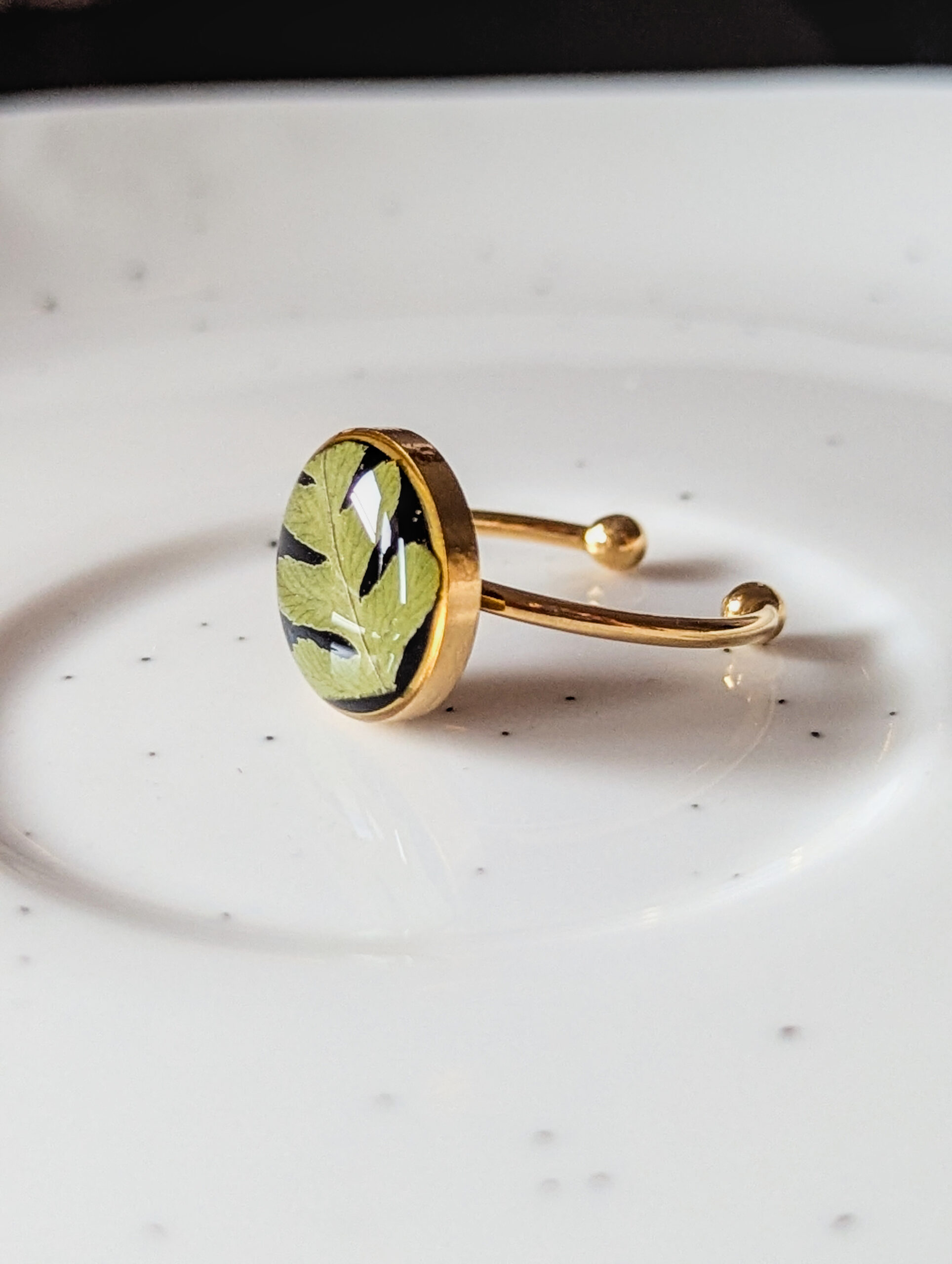 Fern gold adjustable ring