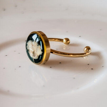 Gypsophila gold adjustable ring