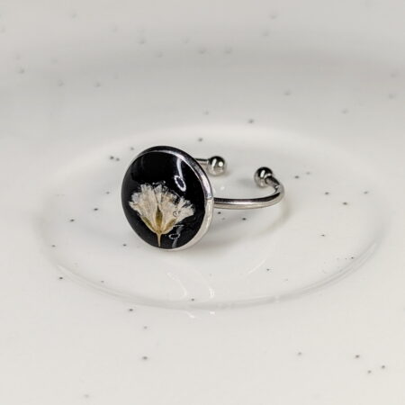 Gypsophila silver adjustable ring