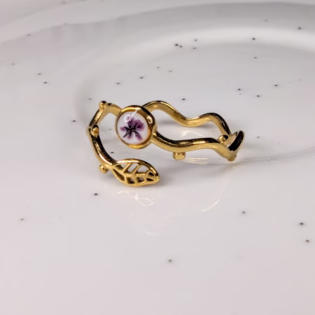 Queen Anne's Lace tiny adjustable ring