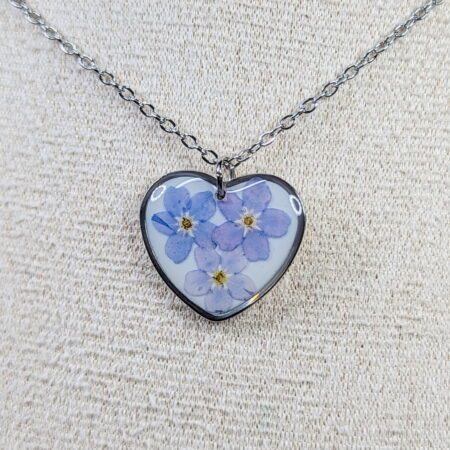 Forget me not silver necklace