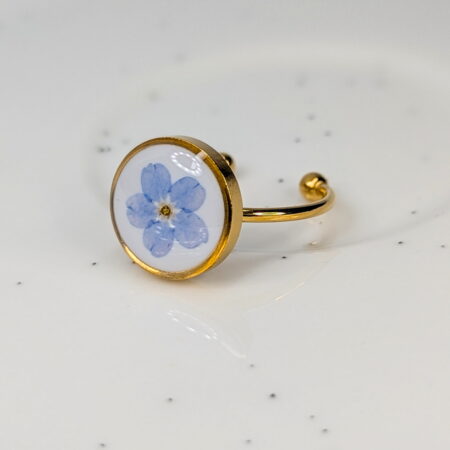 Forget me not gold adjustable ring