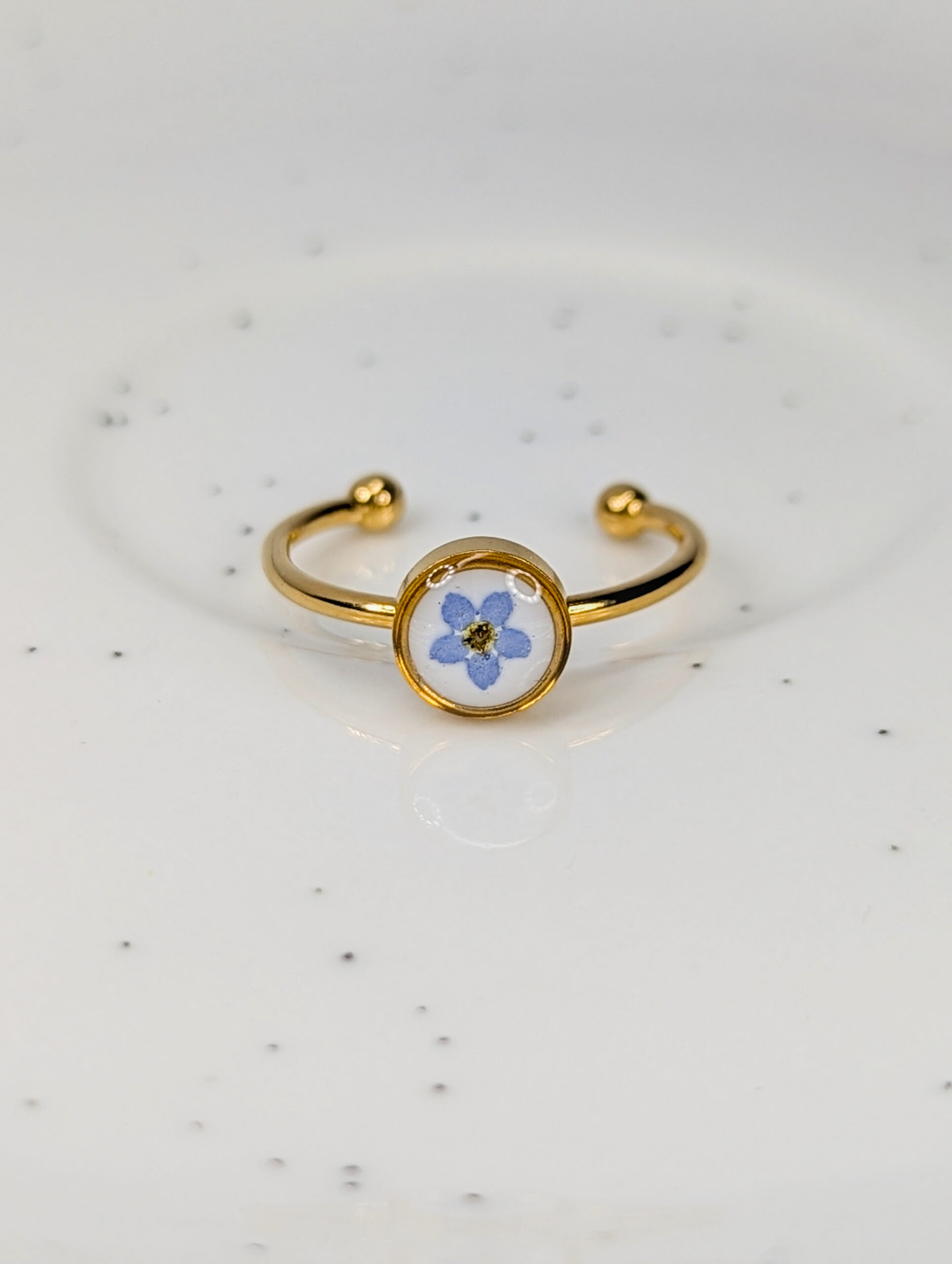 Forget me not gold adjustable ring - Image 2