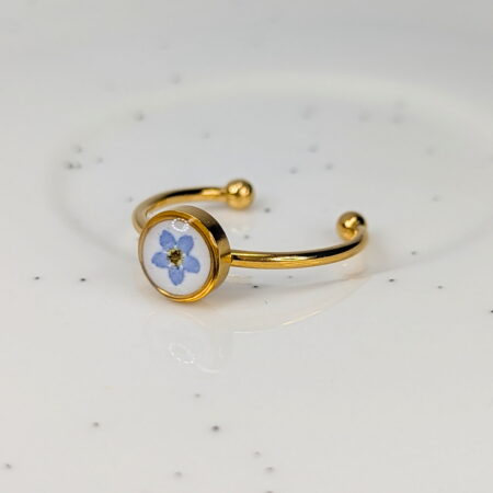 Forget me not gold adjustable ring