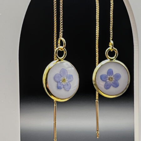 Forget me not gold filled threader earrings
