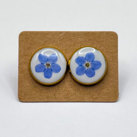 Forget me not gold studs