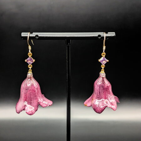 Weigela gold drop earrings
