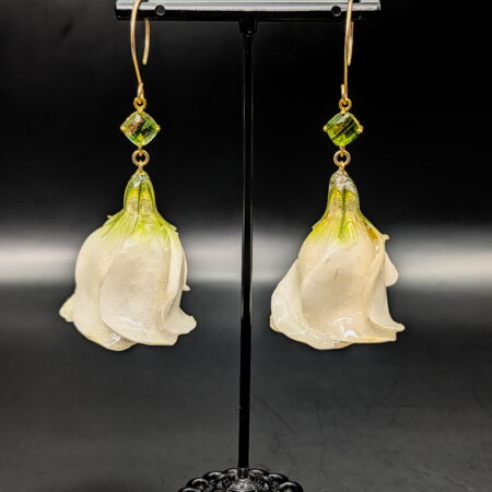 Lisianthus gold drop earrings