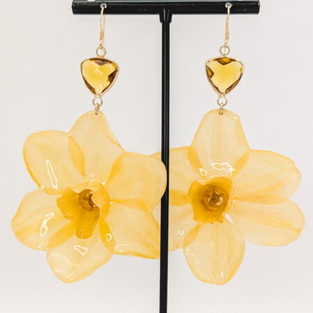 Daffodil gold filled hook earrings