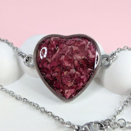 Carnation large heart bracelet - silver