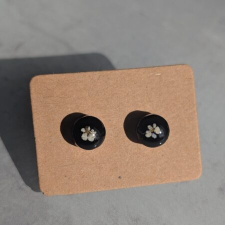 White Queen Anne's Lace studs