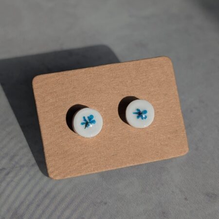 Blue Queen Anne's Lace studs
